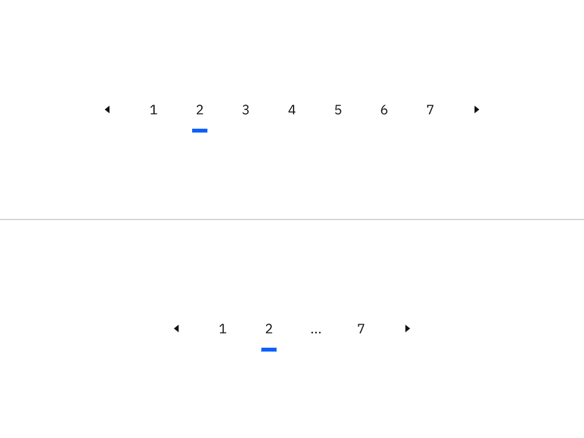 Pagination nav variant responsive behavior in large versus small breakpoints